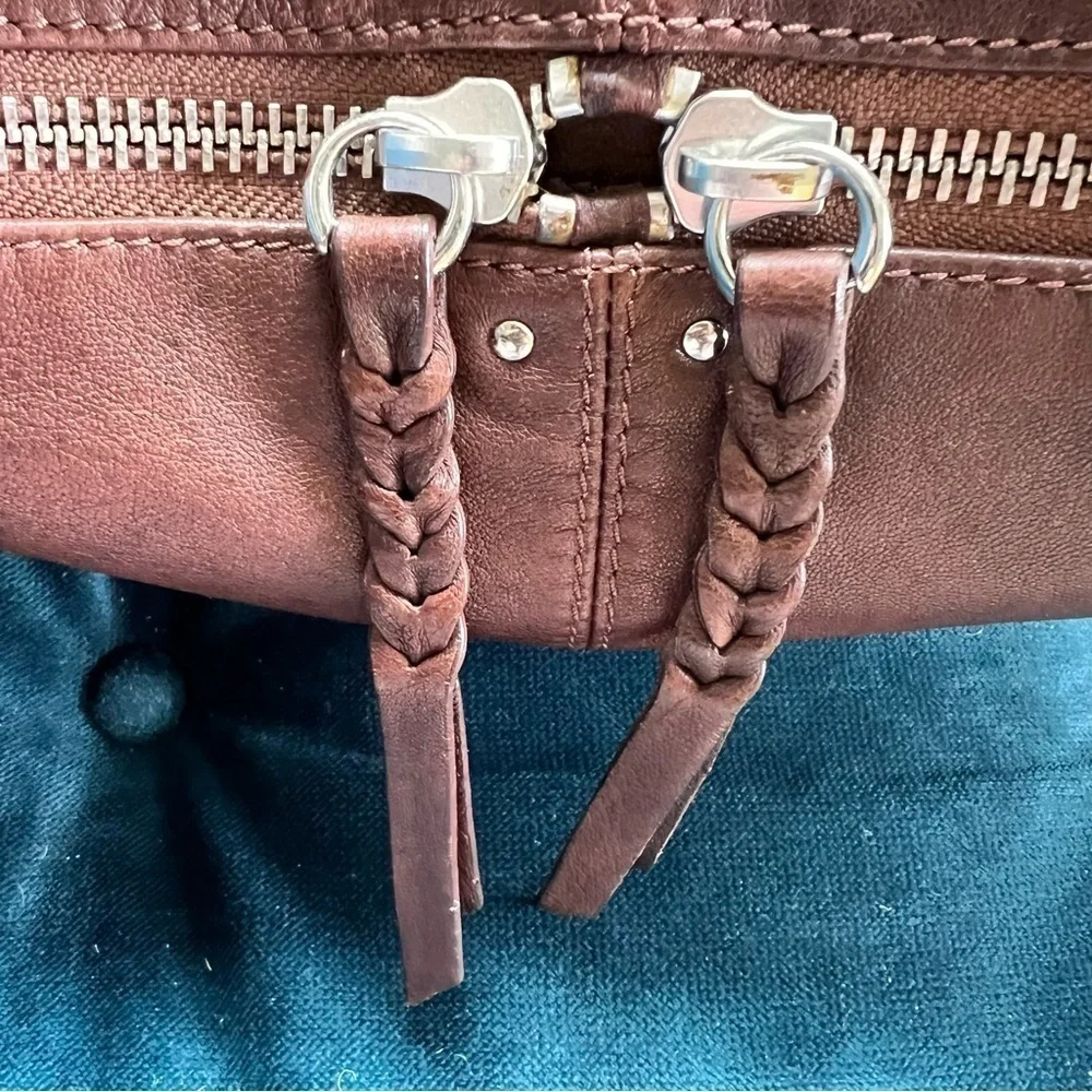 ORYANY STUDDED LEATHER SATCHEL CROSSBODY TOTE BAG EUC
